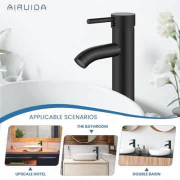 Airuida Single Handle Vessel Sink Faucet - Matte Black Style
