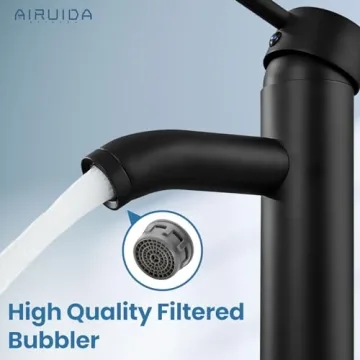 Airuida Single Handle Vessel Sink Faucet - Matte Black Style