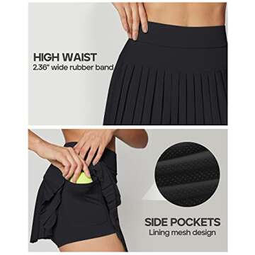 Ewedoos Womens Tennis Skirt with Shorts Pleated Tennis Skirts for Women Skorts Skirts for Women Athl...