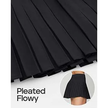 Ewedoos Womens Tennis Skirt with Shorts Pleated Tennis Skirts for Women Skorts Skirts for Women Athletic Skirt for Golf Black