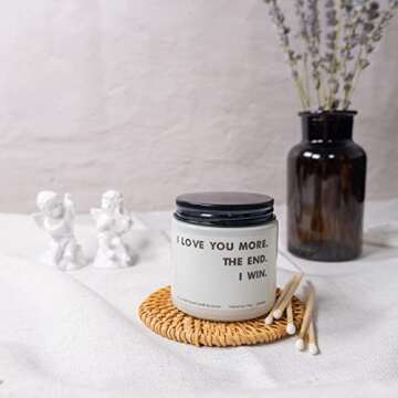 I Love You More The End I Win– Lavender Candle Gifts for Boyfriend Girlfriend Family, Unique Chris...