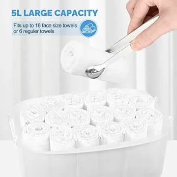 EasyinBeauty Hot Towel Warmer for Facials, Holds 16 Small Towels, 5L Portable Towel Steamer with Quickly Heating in 1-5 Mins, Auto Off Timer Foldable Towel Warmers for Spa, Barber, Manicures, Massage