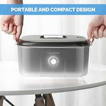 EasyinBeauty Hot Towel Warmer for Facials, Holds 16 Small Towels, 5L Portable Towel Steamer with Quickly Heating in 1-5 Mins, Auto Off Timer Foldable Towel Warmers for Spa, Barber, Manicures, Massage