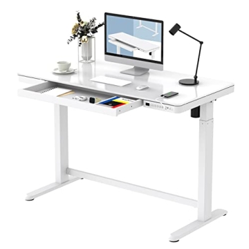 FLEXISPOT Electric Glass Standing Desk - Stylish & Functional