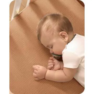 Bearmoss Muslin Crib Sheets 100% Cotton Baby Crib Sheets Fitted for Standard Crib Mattress & Toddler Bed Mattress 52"x28" Soft Breathable Crib Sheets Neutral for Boys Girls - 2 Pack (Brown Moon)