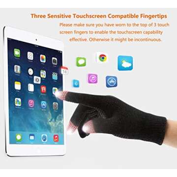 HINDAWI Slouchy Beanie Scarf Gloves Set for Women Men Warm Skull Cap Scarves Touch Screen Mittens Navy