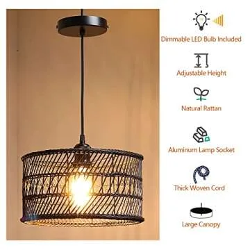 HOONEX Rattan Chandelier - Sustainable Elegant Design