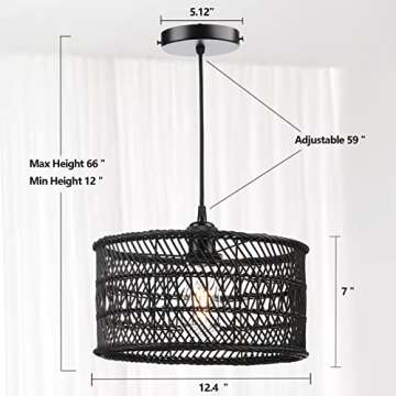 HOONEX Rattan Chandelier - Sustainable Elegant Design