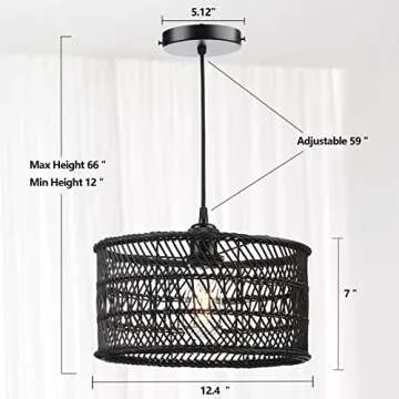 HOONEX Rattan Chandelier - Sustainable Elegant Design