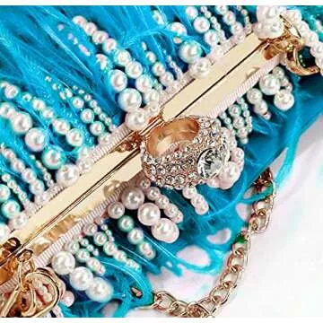 Elegant ZAKIA Ostrich Feather Handbag for Special Events