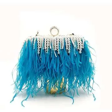 Elegant ZAKIA Ostrich Feather Handbag for Special Events