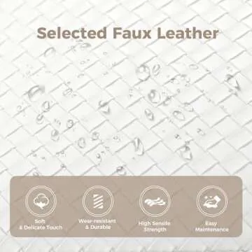 MAISON ARTS Off White & Gold Counter Height Bar Stools with Back Set of 4 for Kitchen Counter 24 Inch Modern Upholstered Faux Leather Barstools Farmhouse Bar Chairs Luxury Island Stools Support 330LBS