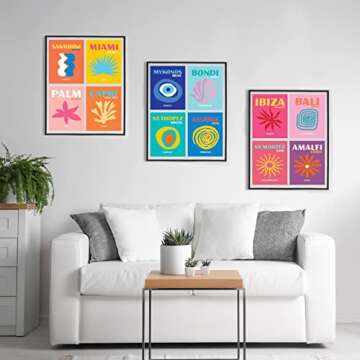 WOONKIT 12 set Preppy Room Decor, Posters for Aesthetic, Trendy College Dorm Wall Cute Bedroom Offic...