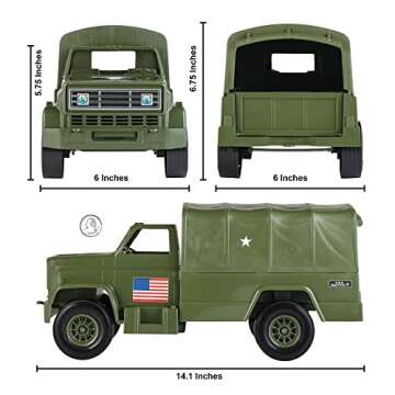 Tim Mee Military Cargo Truck for Action Figures - 14in Olive Green - Made in USA