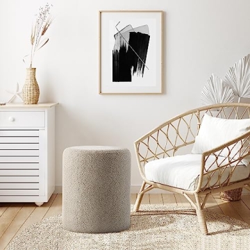 Stylish Modern Round Ottoman for Living Room and Makeup