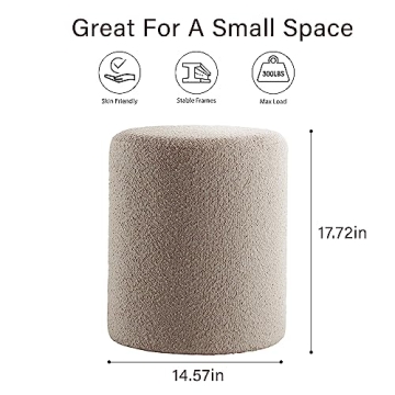 Stylish Modern Round Ottoman for Living Room and Makeup