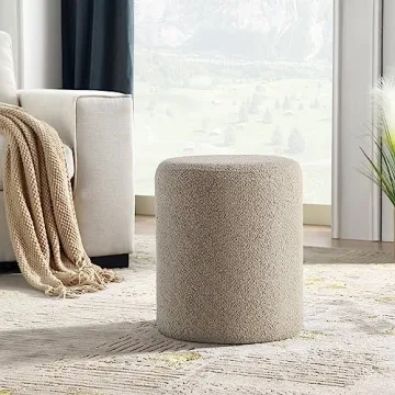 Stylish Modern Round Ottoman for Living Room and Makeup