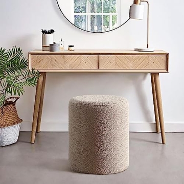 Stylish Modern Round Ottoman for Living Room and Makeup