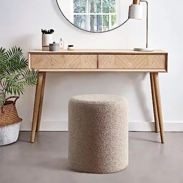 Stylish Modern Round Ottoman for Living Room and Makeup