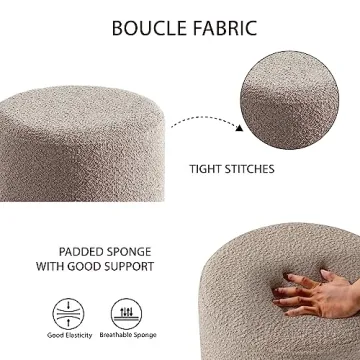 Stylish Modern Round Ottoman for Living Room and Makeup