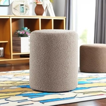 Stylish Modern Round Ottoman for Living Room and Makeup