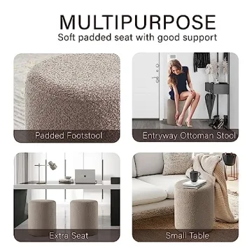 Stylish Modern Round Ottoman for Living Room and Makeup