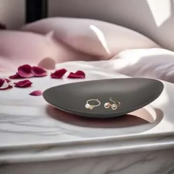 Black Key Ring Dish Jewelry Tray Key Tray Organizer,Dresser Decor entryway Key Dish Decorative Trinket Dish Housewarming Gift 7inch (Oval)