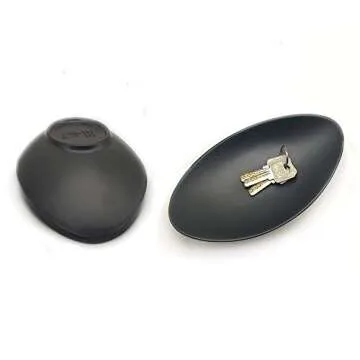 Black Key Ring Dish Jewelry Tray Key Tray Organizer,Dresser Decor entryway Key Dish Decorative Trinket Dish Housewarming Gift 7inch (Oval)
