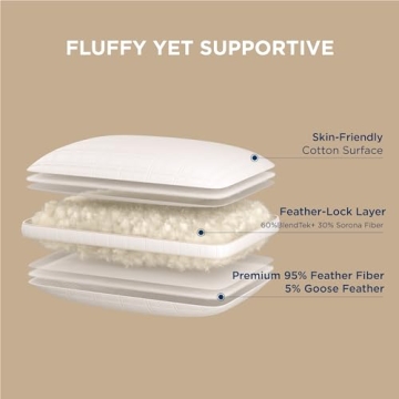 Bedsure Goose Down Pillows - Soft & Breathable Set of 2