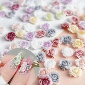 50Pcs Mixed Flower Nail Charms for Stunning Nail Art
