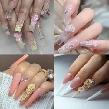50Pcs Mixed Flower Nail Charms for Stunning Nail Art