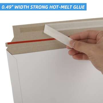 RHBLME 60 Pack Stay Flat Mailers, Reusable Cardboard Envelopes, 13.8x11.2 Inch Self-Seal Mailers, White Rigid Shipping Envelopes for Shipping Photos, Documents, Collectible Trading Cards