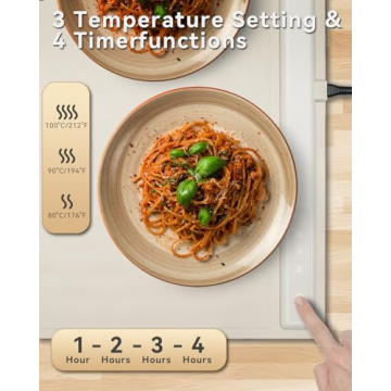 BRAVESTONE Electric Silicone Food Warmer Mat Large Portable