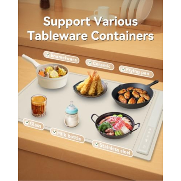 BRAVESTONE Electric Silicone Food Warmer Mat Large Portable