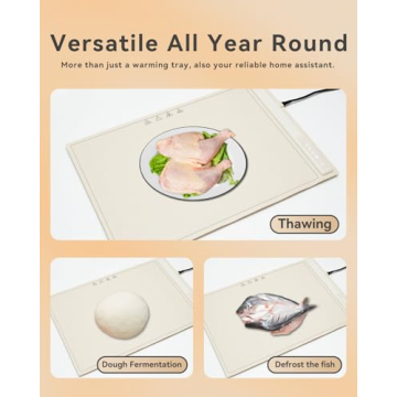 BRAVESTONE Electric Silicone Food Warmer Mat Large Portable