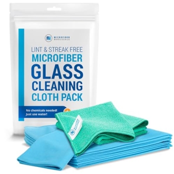 Microfiber Glass Cleaning Cloths Streak-Free Lint-Free 8 Pack