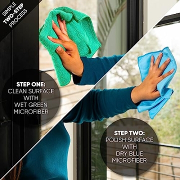 Microfiber Glass Cleaning Cloths Streak-Free Lint-Free 8 Pack