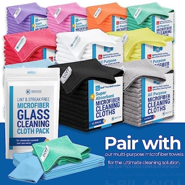 Microfiber Glass Cleaning Cloths Streak-Free Lint-Free 8 Pack