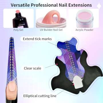 100pcs Extra Long Blue Purple Fish Patten Adhesive Stiletto Nail Forms Guide for UV Gel Acrylic Curve False Nail Tips Extension,Fish Pattern,HJ-NTF049