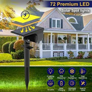 LOTMOS Solar Spot Lights Outdoor - 10 Pack 72 LED 3 Modes for Landscape Lighting