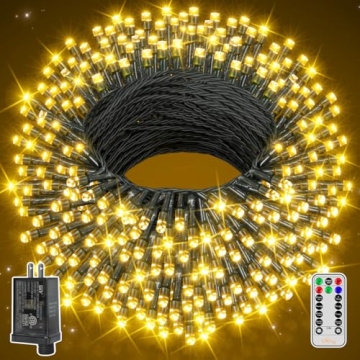 Ollny 262FT Waterproof Christmas Lights with Remote Control, 800 LEDs, 8 Modes.