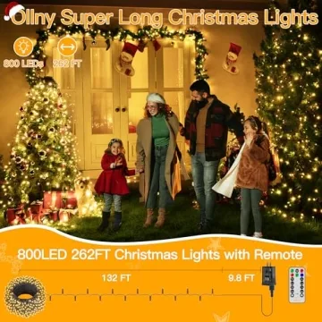 Ollny 262FT Christmas Lights - Remote Control, Waterproof