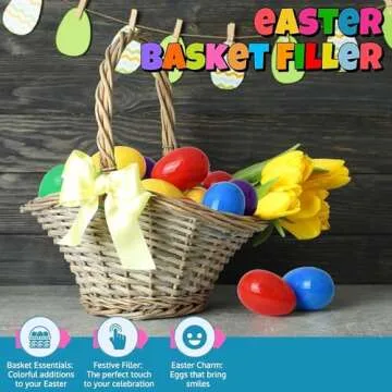 UpBrands 15 Toy Zipper Bracelets in Easter Eggs - Vibrant Pre-filled Easter Eggs with Toys inside for Boys & Girls - Perfect Basket Stuffers, Egg Hunt Prizes, and Birthday Party Favors for Kids