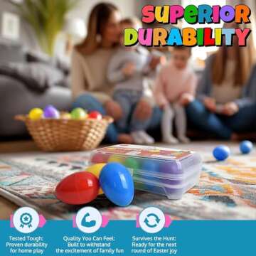 UpBrands 15 Toy Zipper Bracelets in Easter Eggs - Vibrant Pre-filled Easter Eggs with Toys inside for Boys & Girls - Perfect Basket Stuffers, Egg Hunt Prizes, and Birthday Party Favors for Kids