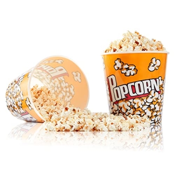 RAYMEA Retro Style Reusable Popcorn Buckets - 2 Pack for Movie Night