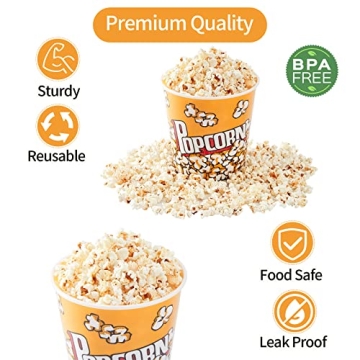 Retro Plastic Popcorn Buckets for Home Movie Night
