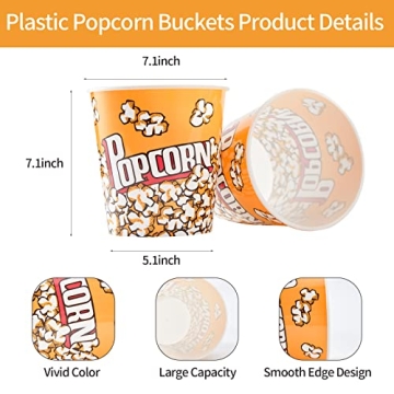 Retro Plastic Popcorn Buckets for Home Movie Night