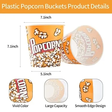 Retro Plastic Popcorn Buckets for Home Movie Night