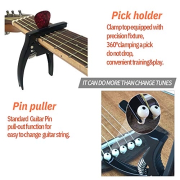 TANMUS 3in1 Zinc Capo for Acoustic & Electric Guitars