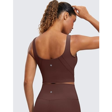 CRZ YOGA Butterluxe V Neck Longline Sports Bra for Women